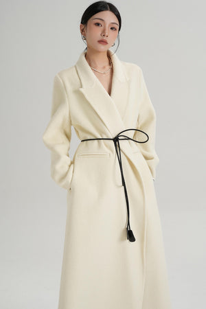 Lace-Up Wool Coat
