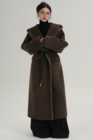 Lace-Up Wool Minimal Coat