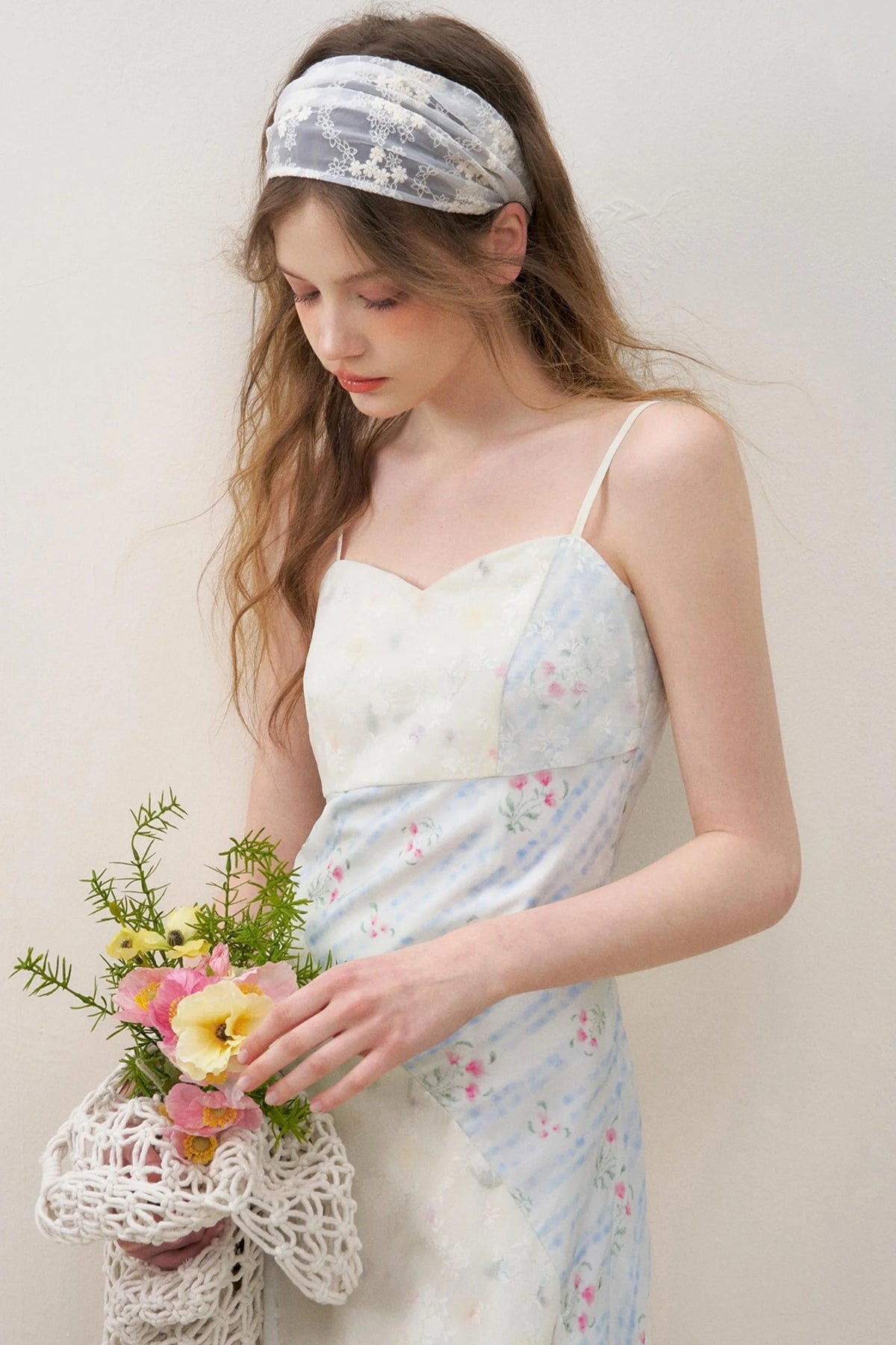 Lace V-Neck Cotton Dress