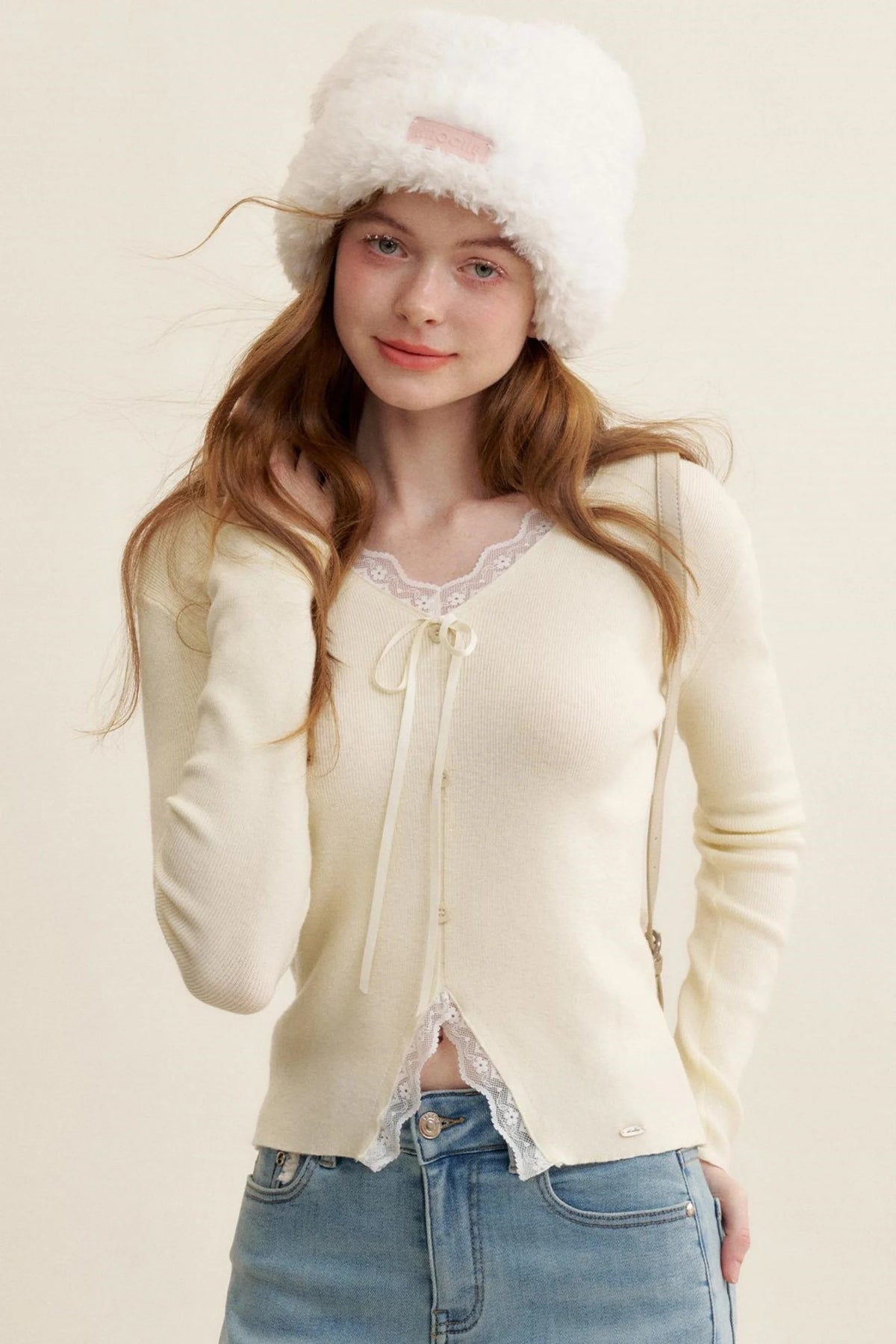 Lace V-Neck Knit