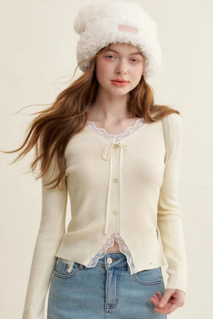 Lace V-Neck Knit