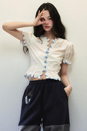 Lace V-Neck Shirt