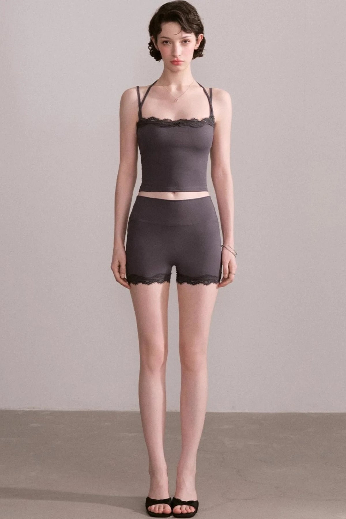 Lace V-Neck Sports Set-Up