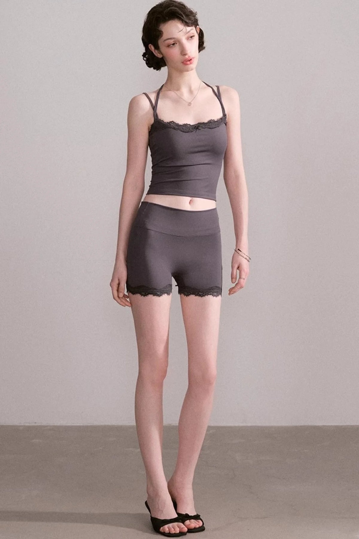 Lace V-Neck Sports Set-Up