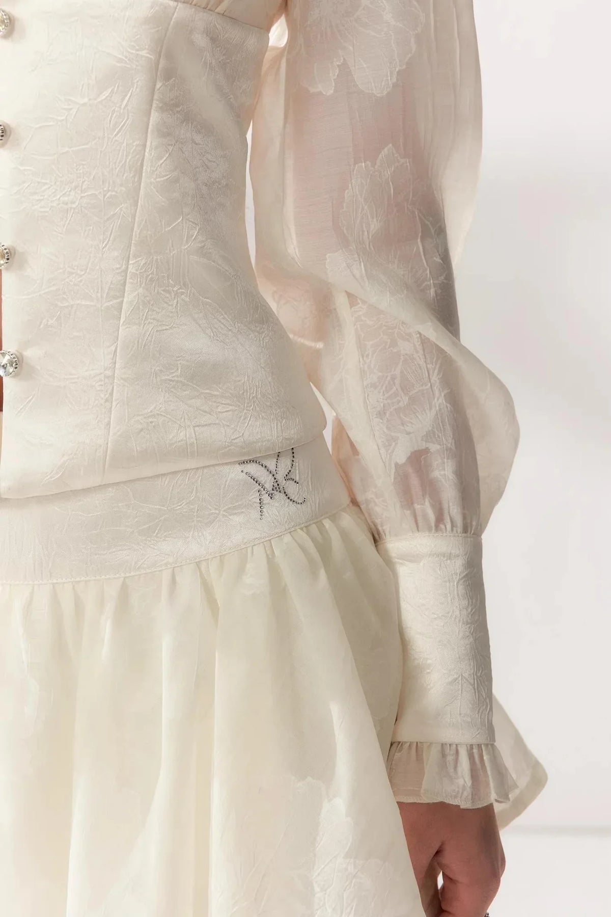 Lace V-Neck Two-Piece Skirt Set-Up