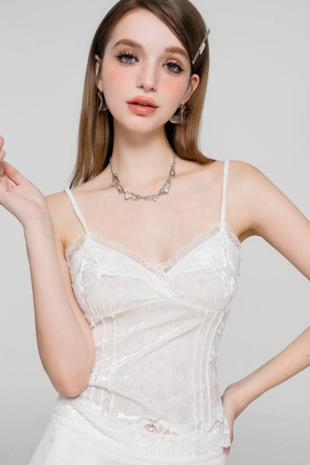 Lace Velvet Camisole Top
