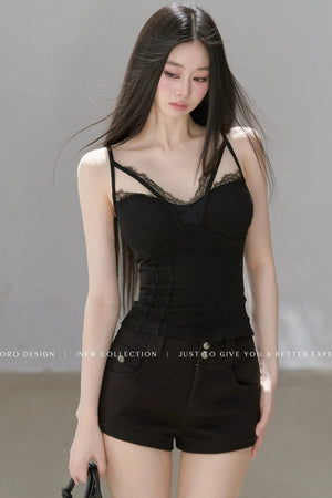 Lace Velvet Camisole Vest