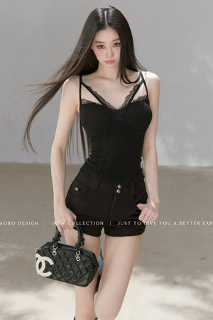 Lace Velvet Camisole Vest