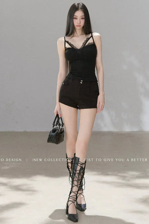 Lace Velvet Camisole Vest