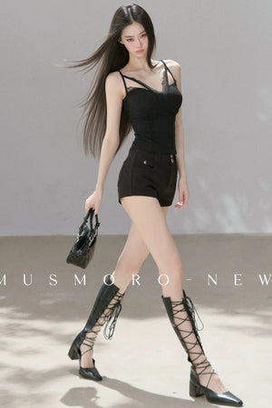 Lace Velvet Camisole Vest