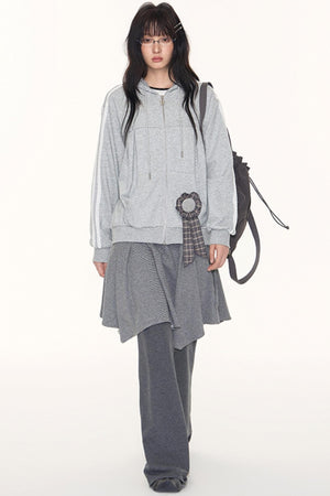 Lace Webbing Hoodie Top