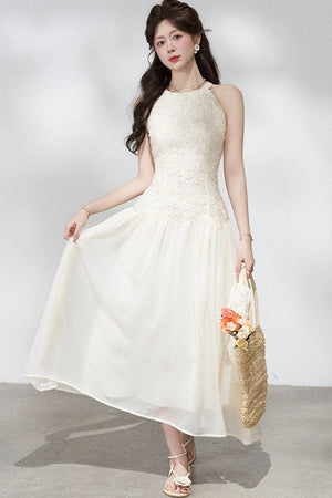 Ladylike Lace Halterneck Dress