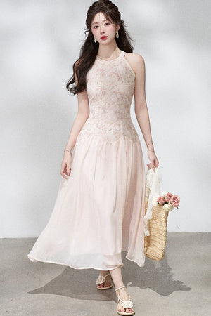 Ladylike Lace Halterneck Dress
