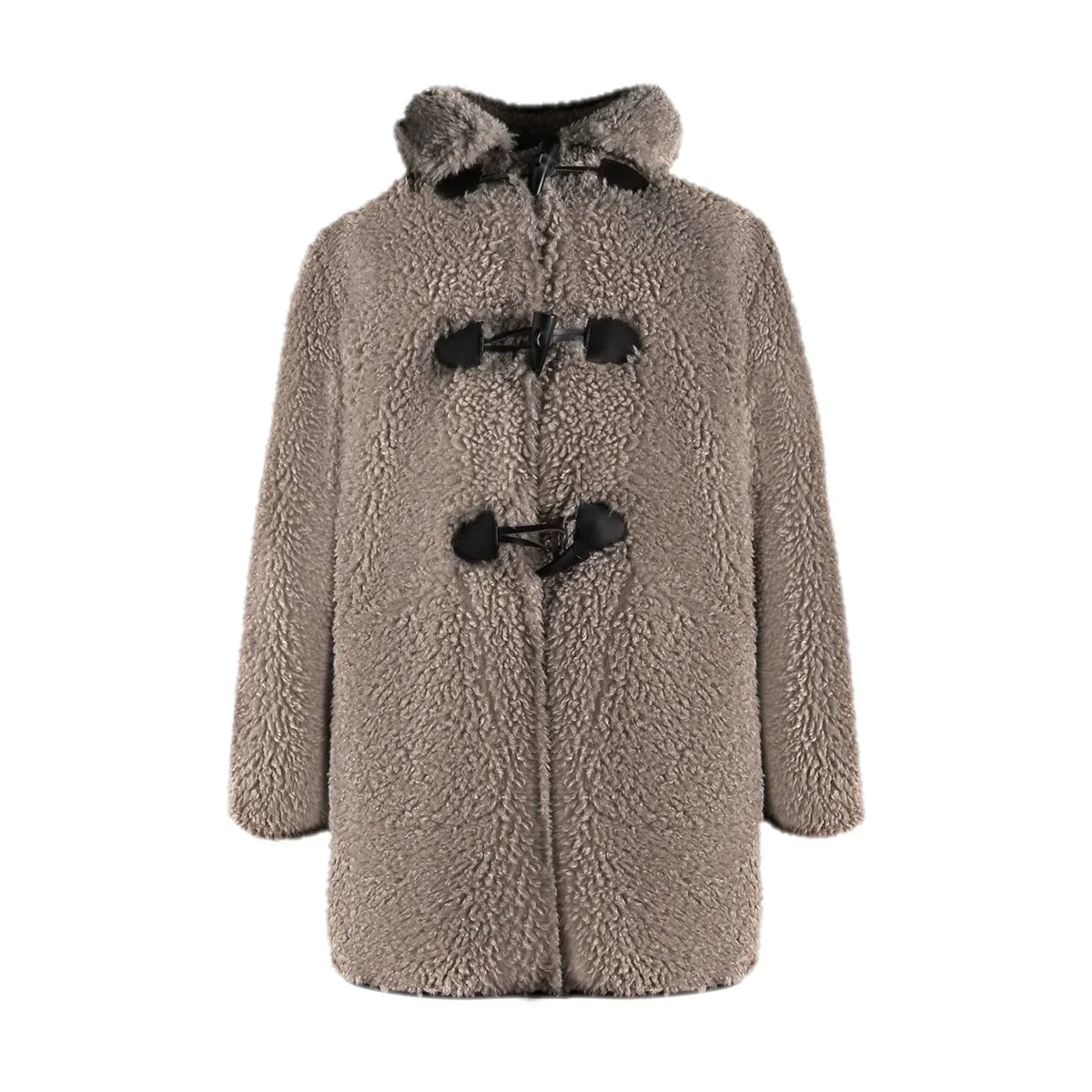 Lamb Wool Horn Button Jacket Set