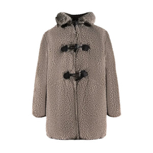 Lamb Wool Horn Button Jacket Set