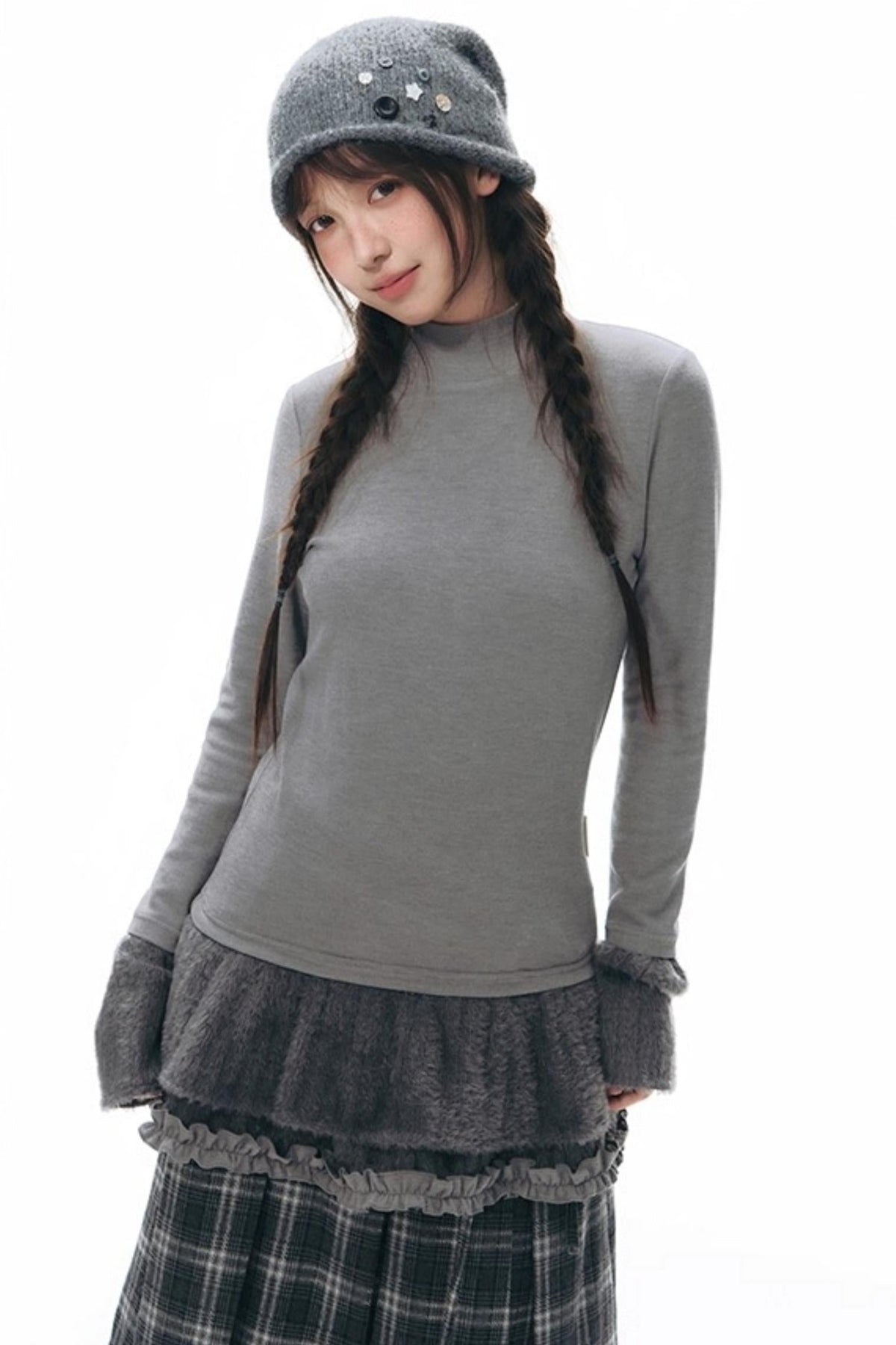 Lamb Wool Two-Piece Sweater Set-Up
