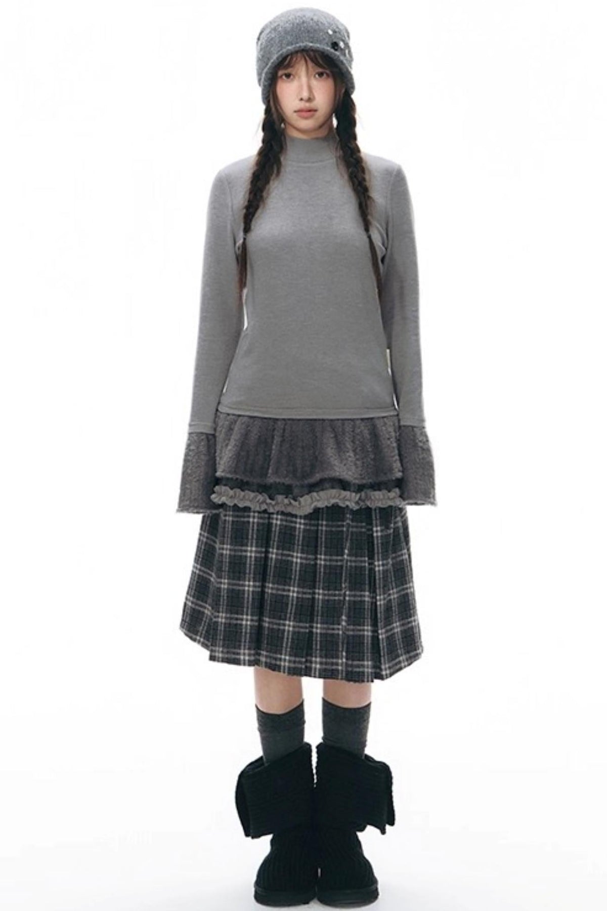 Lamb Wool Two-Piece Sweater Set-Up