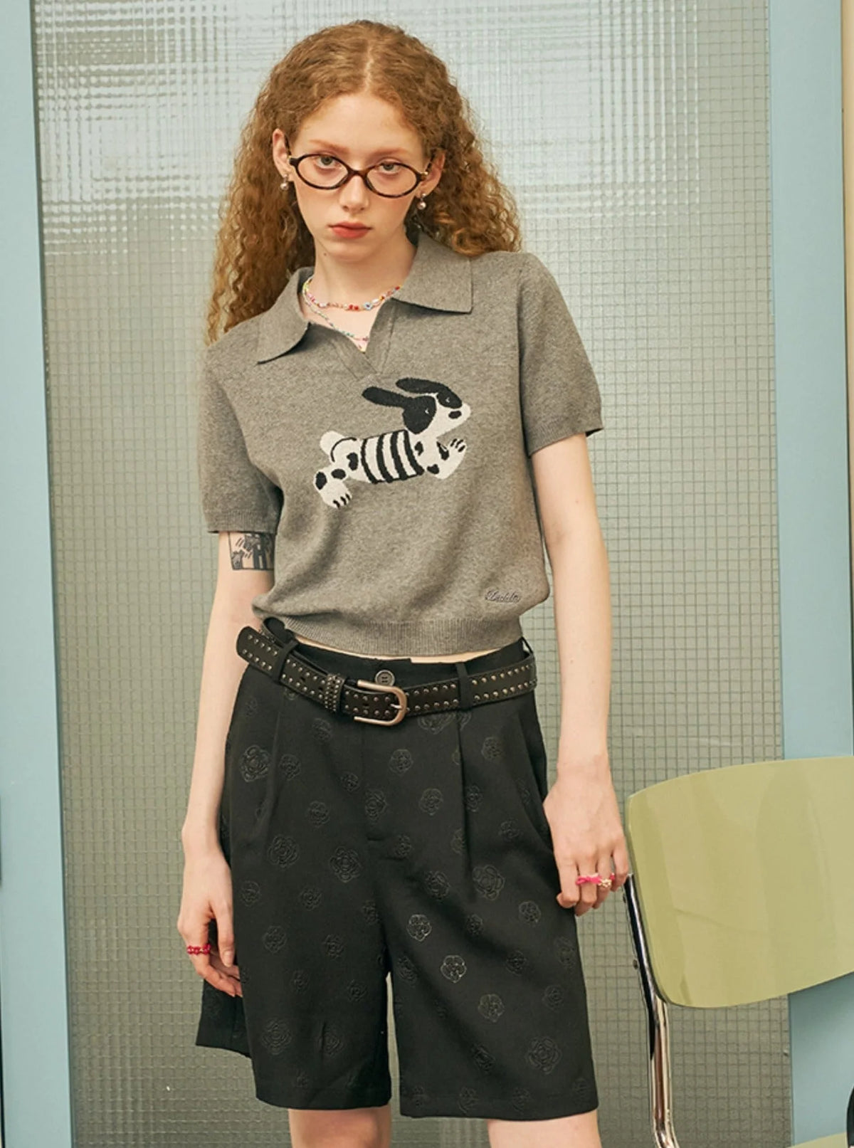 Lapel Cotton Short-Sleeved Top