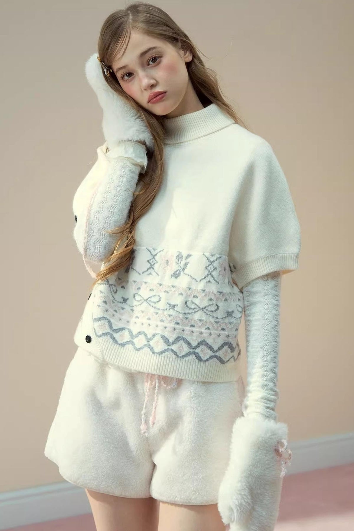 Lapel Design Cape Sweater
