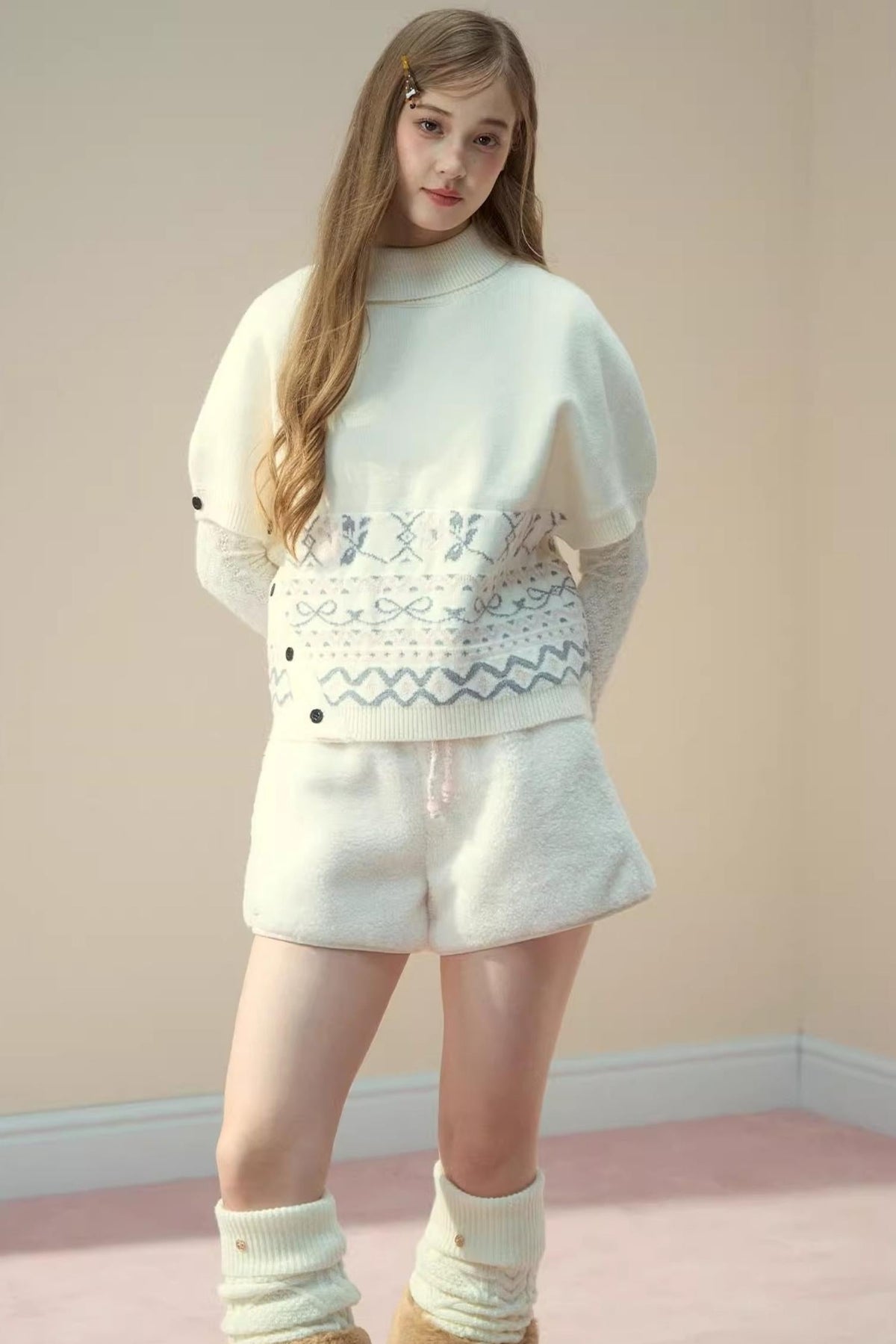 Lapel Design Cape Sweater