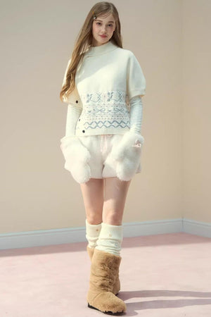 Lapel Design Cape Sweater