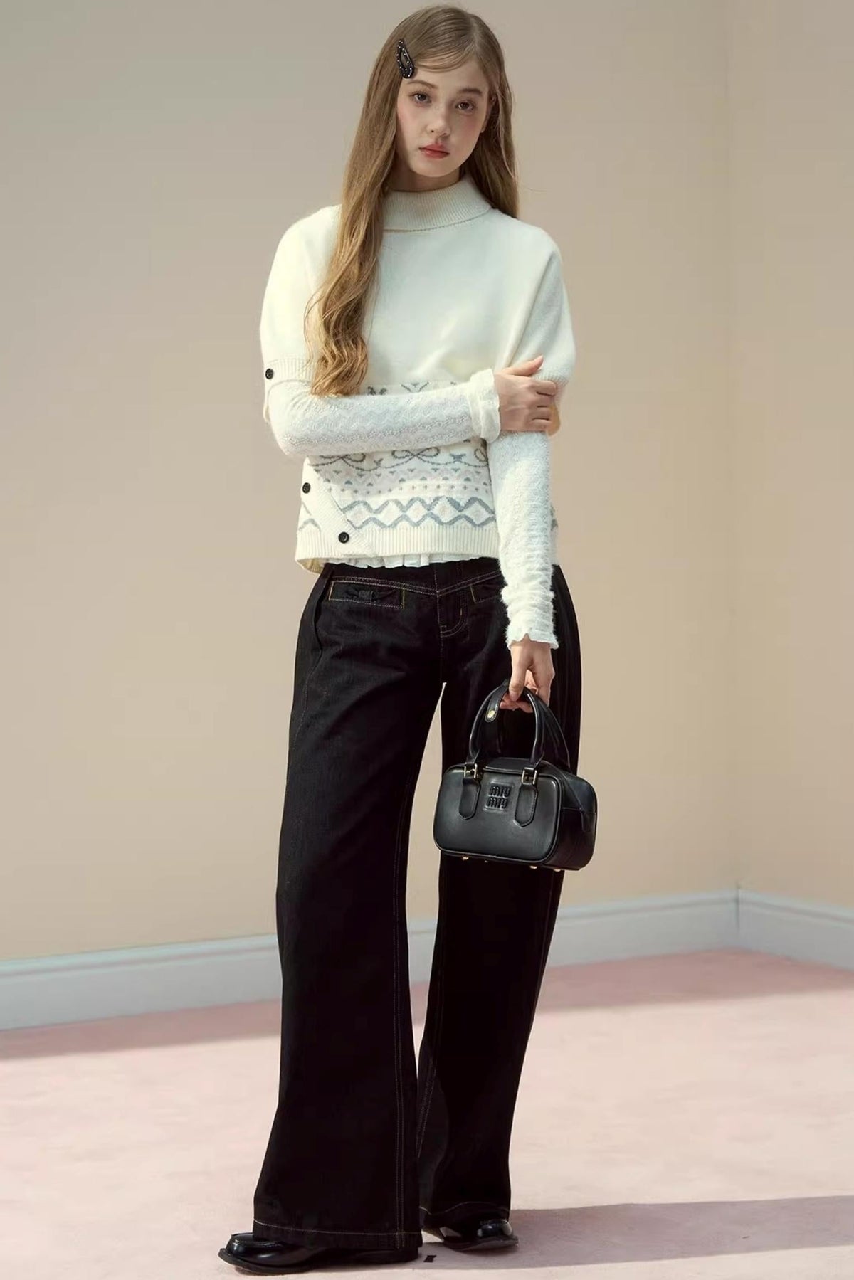 Lapel Design Cape Sweater