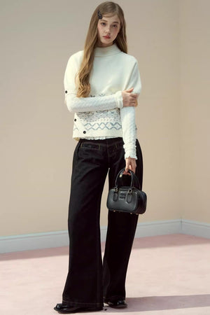 Lapel Design Cape Sweater
