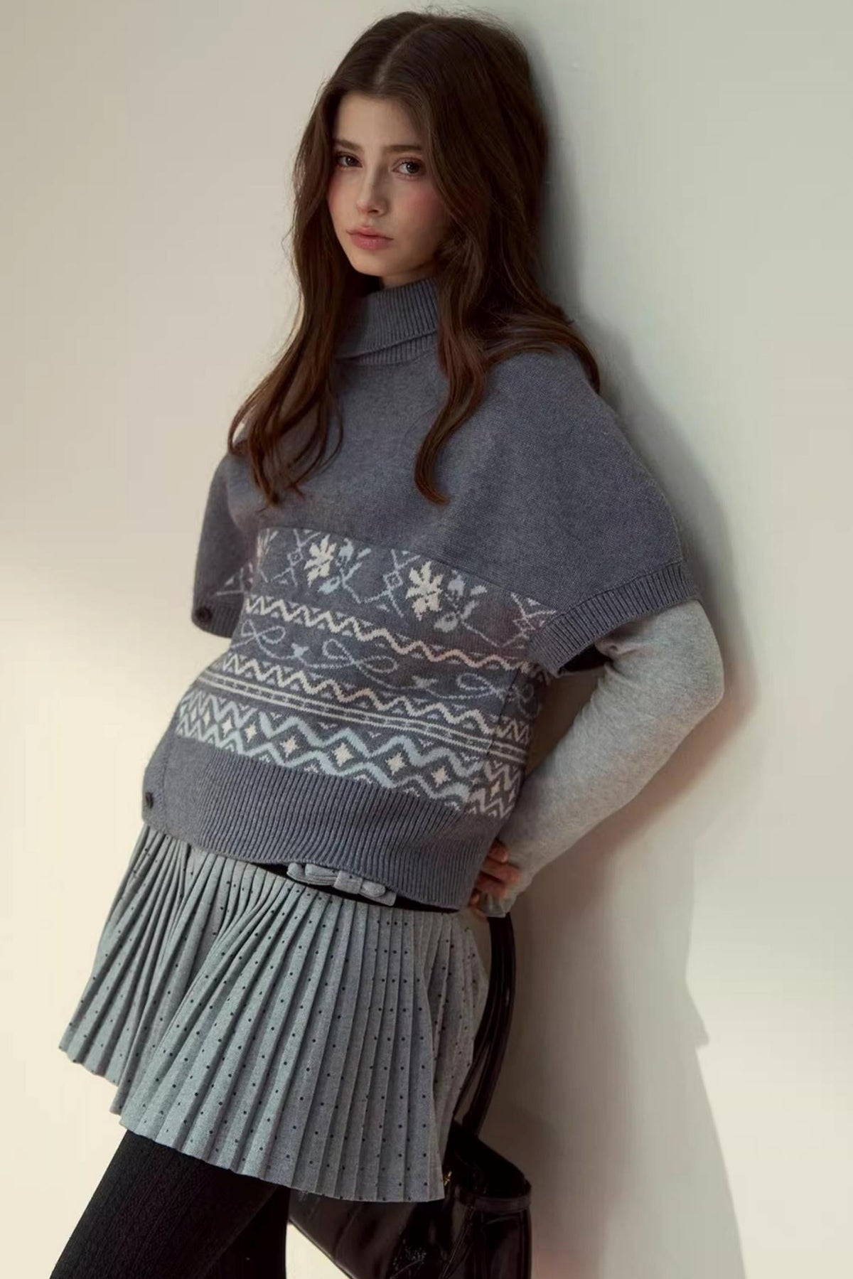 Lapel Design Cape Sweater