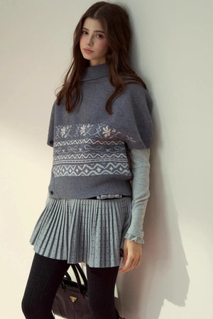 Lapel Design Cape Sweater