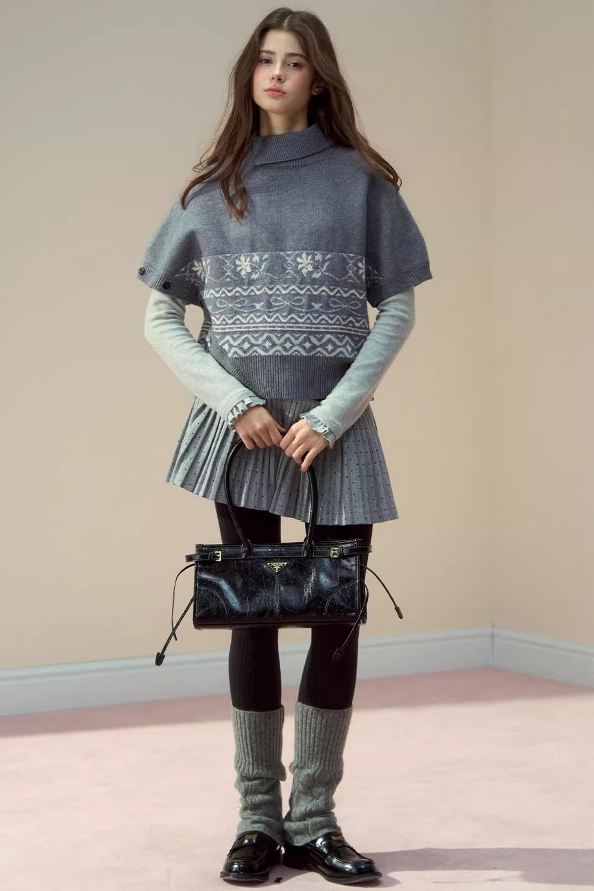 Lapel Design Cape Sweater