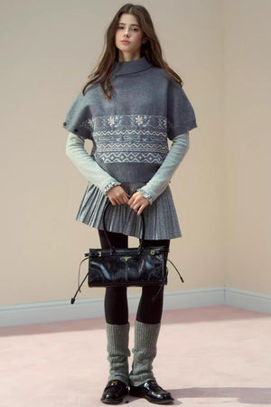 Lapel Design Cape Sweater