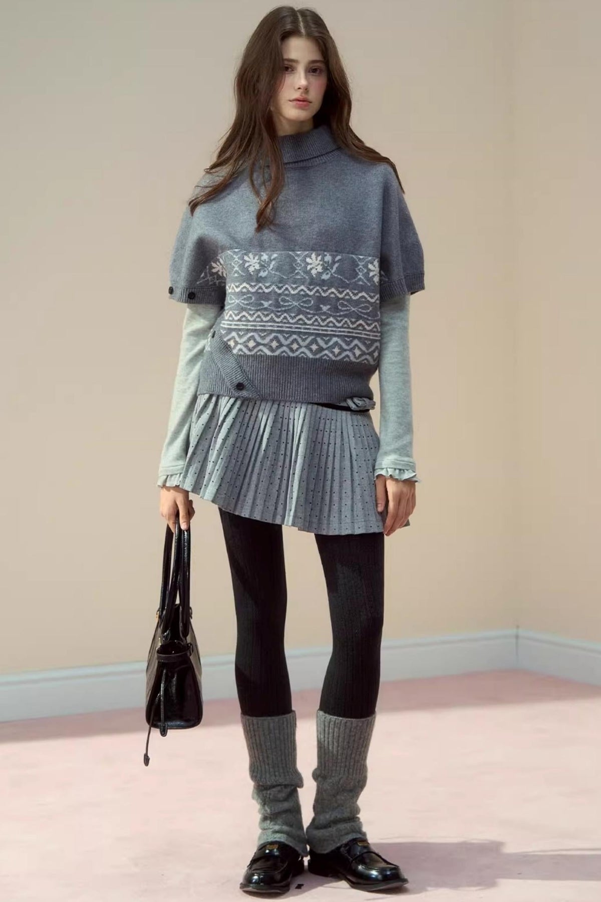 Lapel Design Cape Sweater