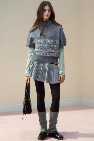 Lapel Design Cape Sweater