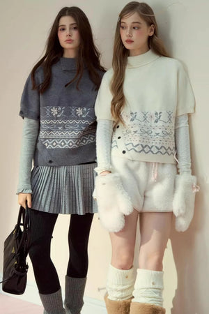 Lapel Design Cape Sweater