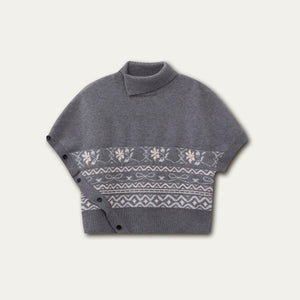 Lapel Design Cape Sweater