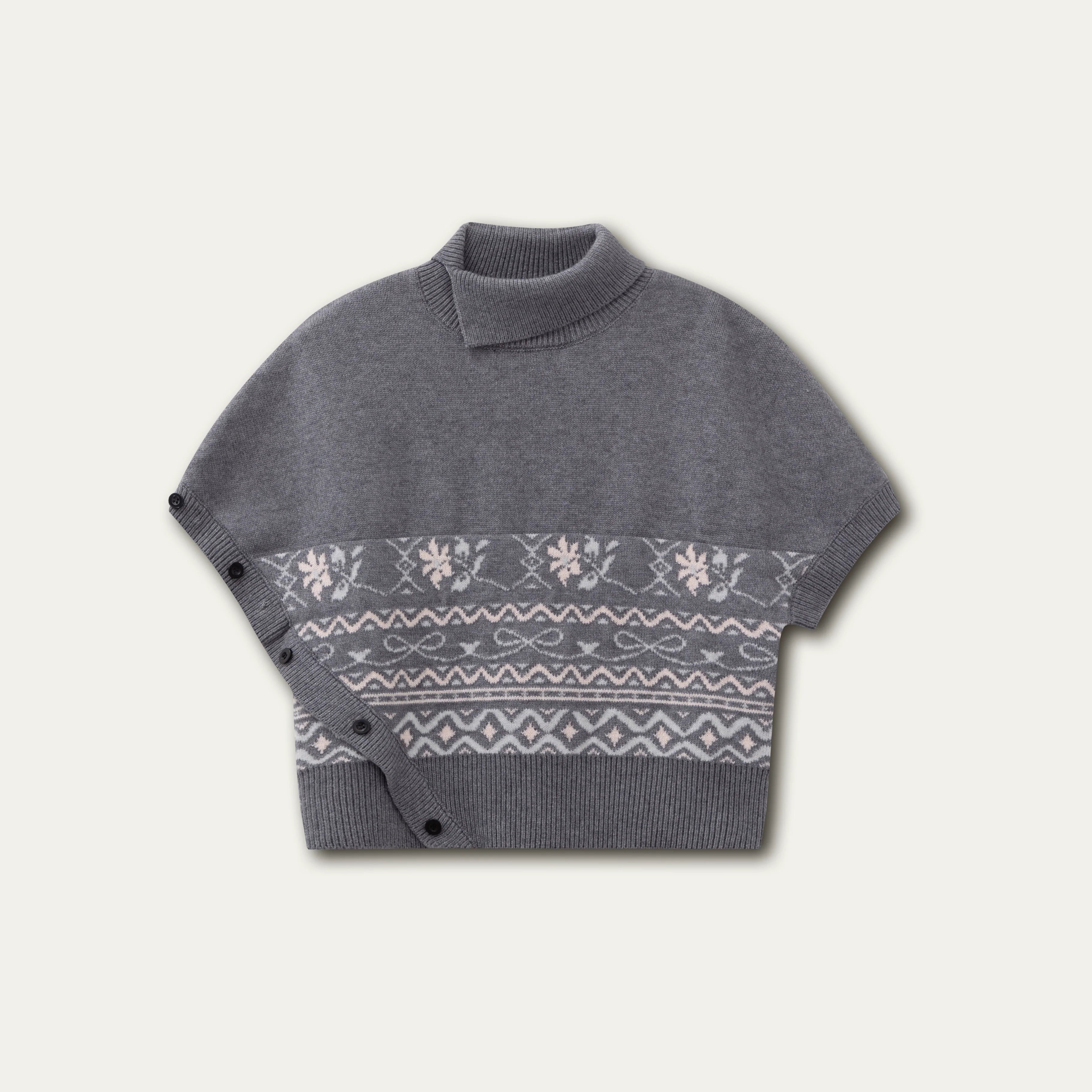 Lapel Design Cape Sweater