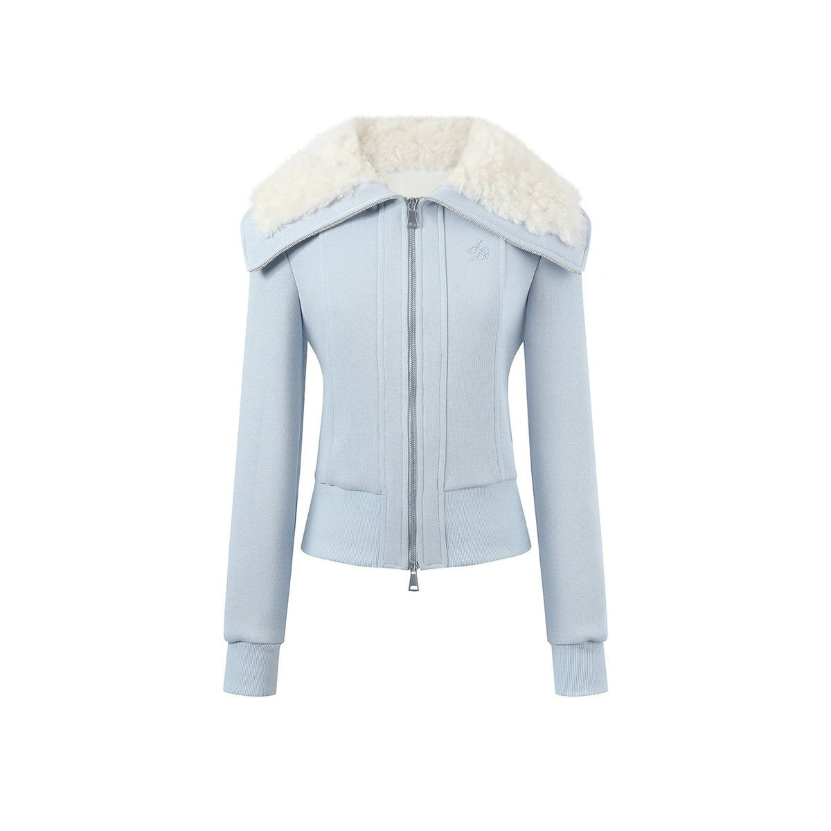 Lapel Fleece Slim Sweatshirt Jacket Set-Up