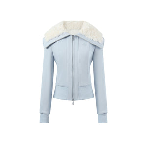 Lapel Fleece Slim Sweatshirt Jacket Set-Up
