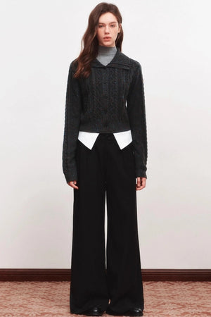 Lapel Knitted Sweater