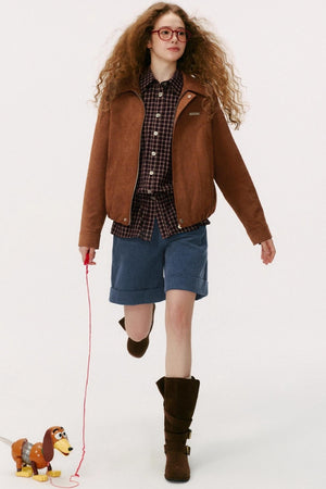 Lapel Suede Vintage Jacket
