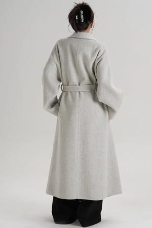 Large Lapel Long Wool Coat