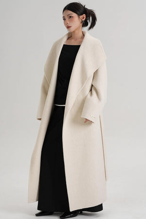 Large Lapel Long Wool Coat