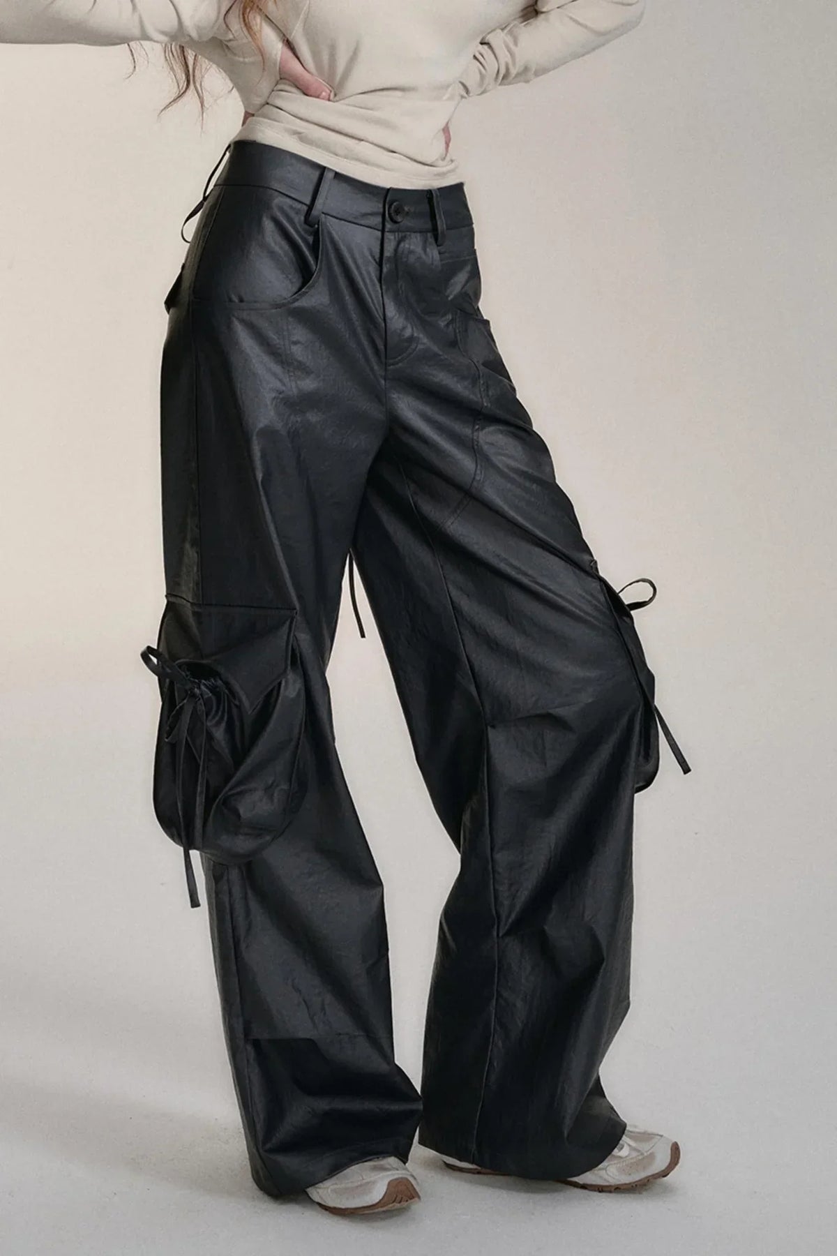 Large Pocket Casual Wide-Leg Cargo Pants