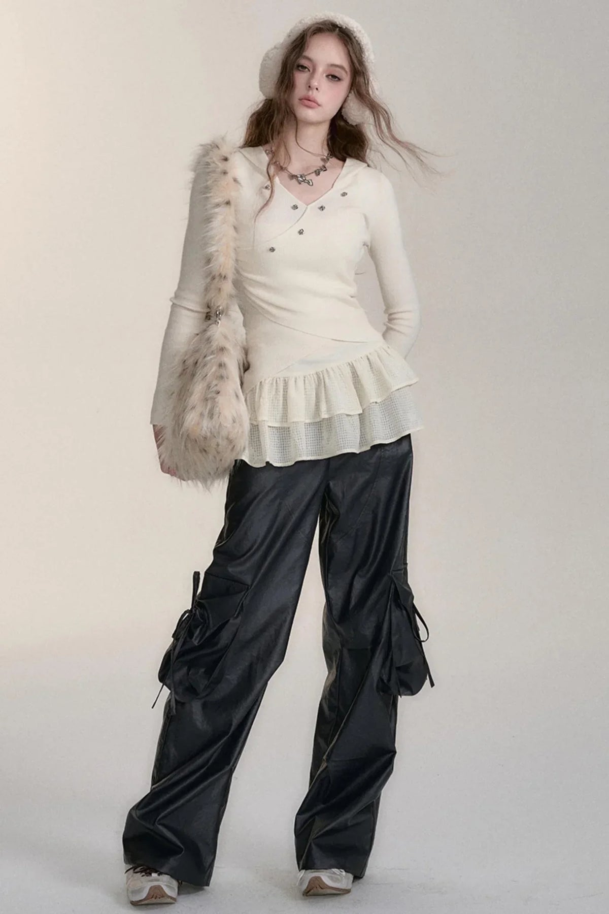 Large Pocket Casual Wide-Leg Cargo Pants