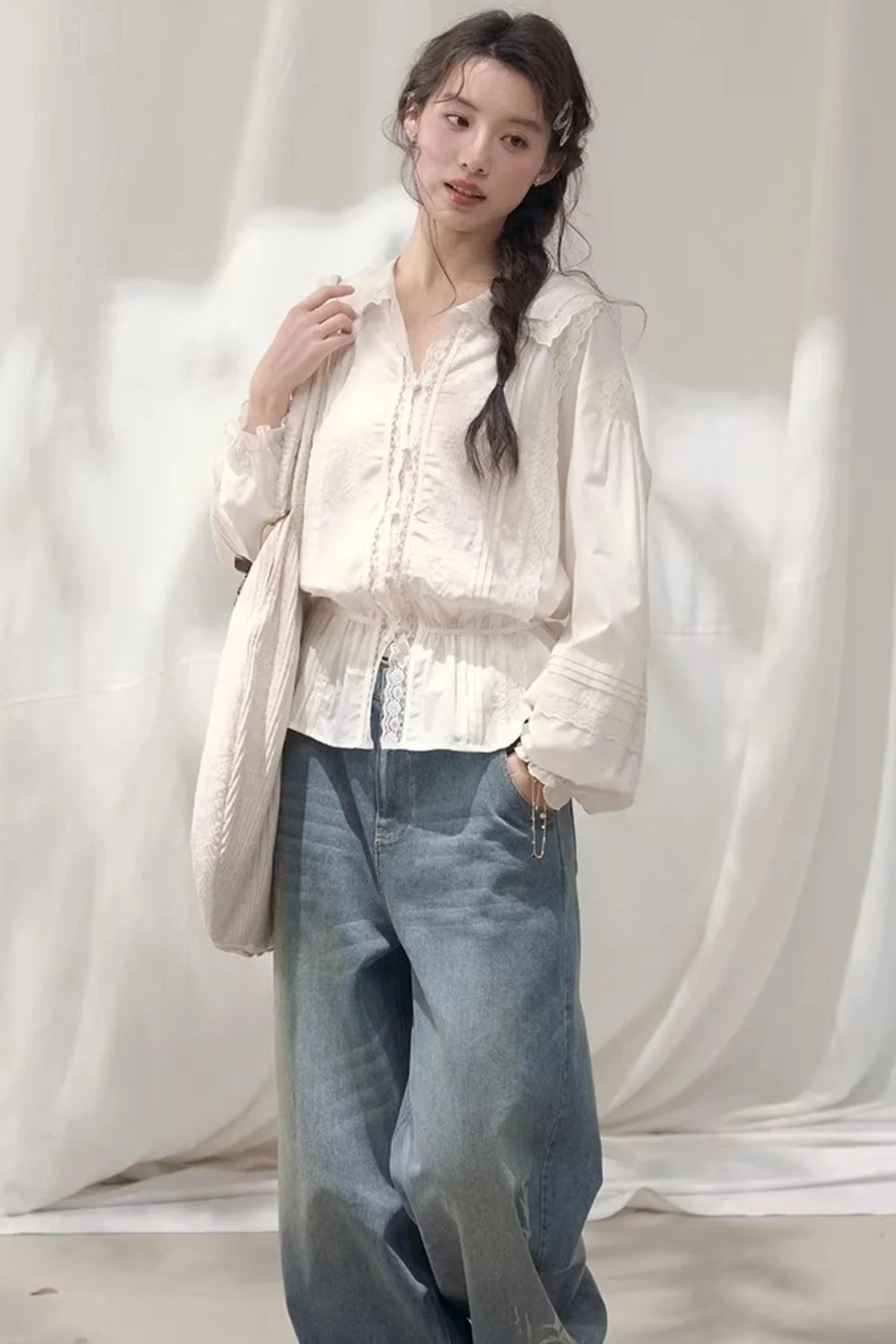Laser Embossed Vintage Jeans
