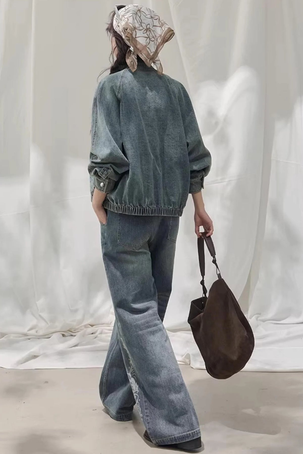 Laser Embossed Vintage Jeans