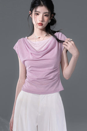 Layered Asymmetrical Linen Vest Set