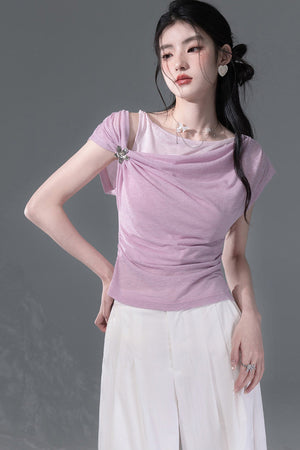 Layered Asymmetrical Linen Vest Set