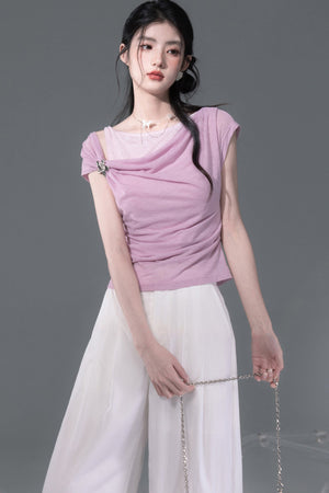 Layered Asymmetrical Linen Vest Set