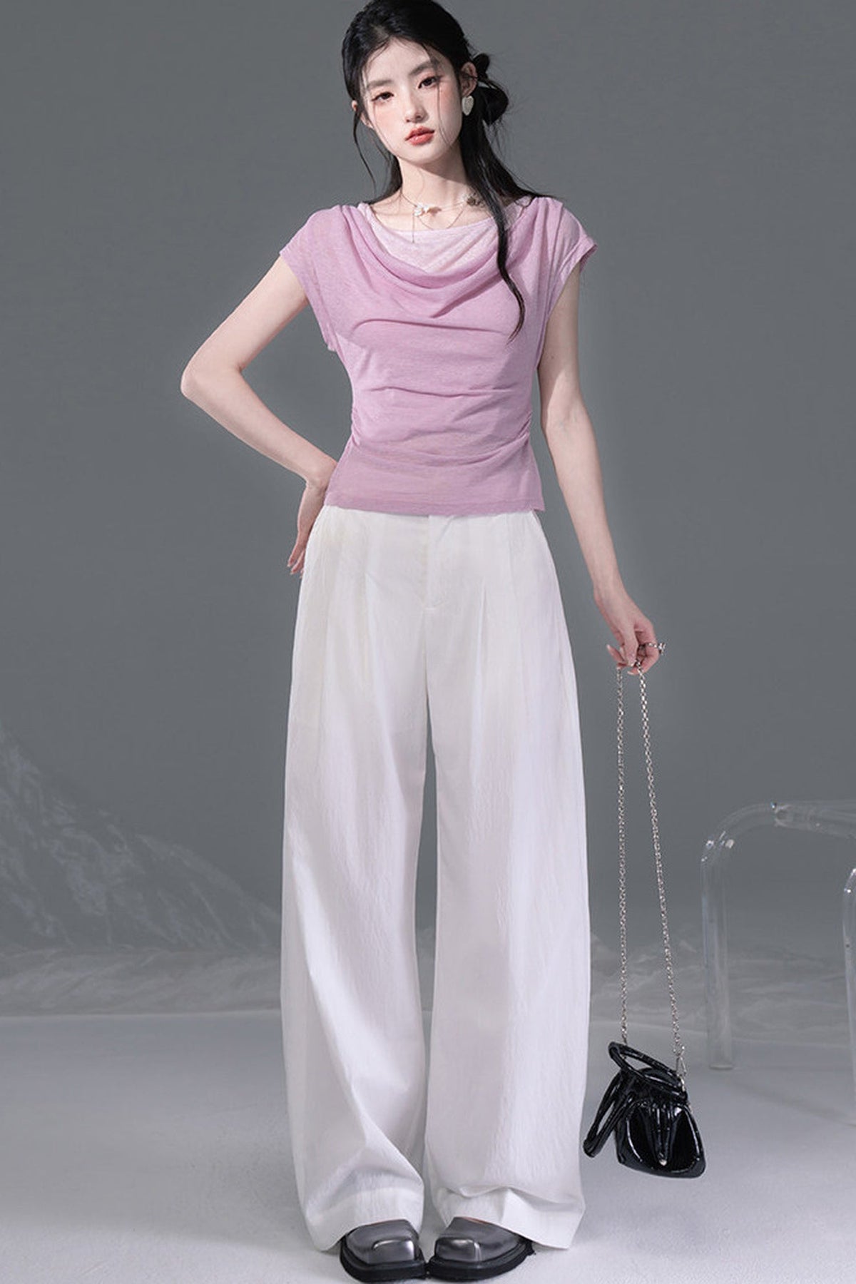 Layered Asymmetrical Linen Vest Set